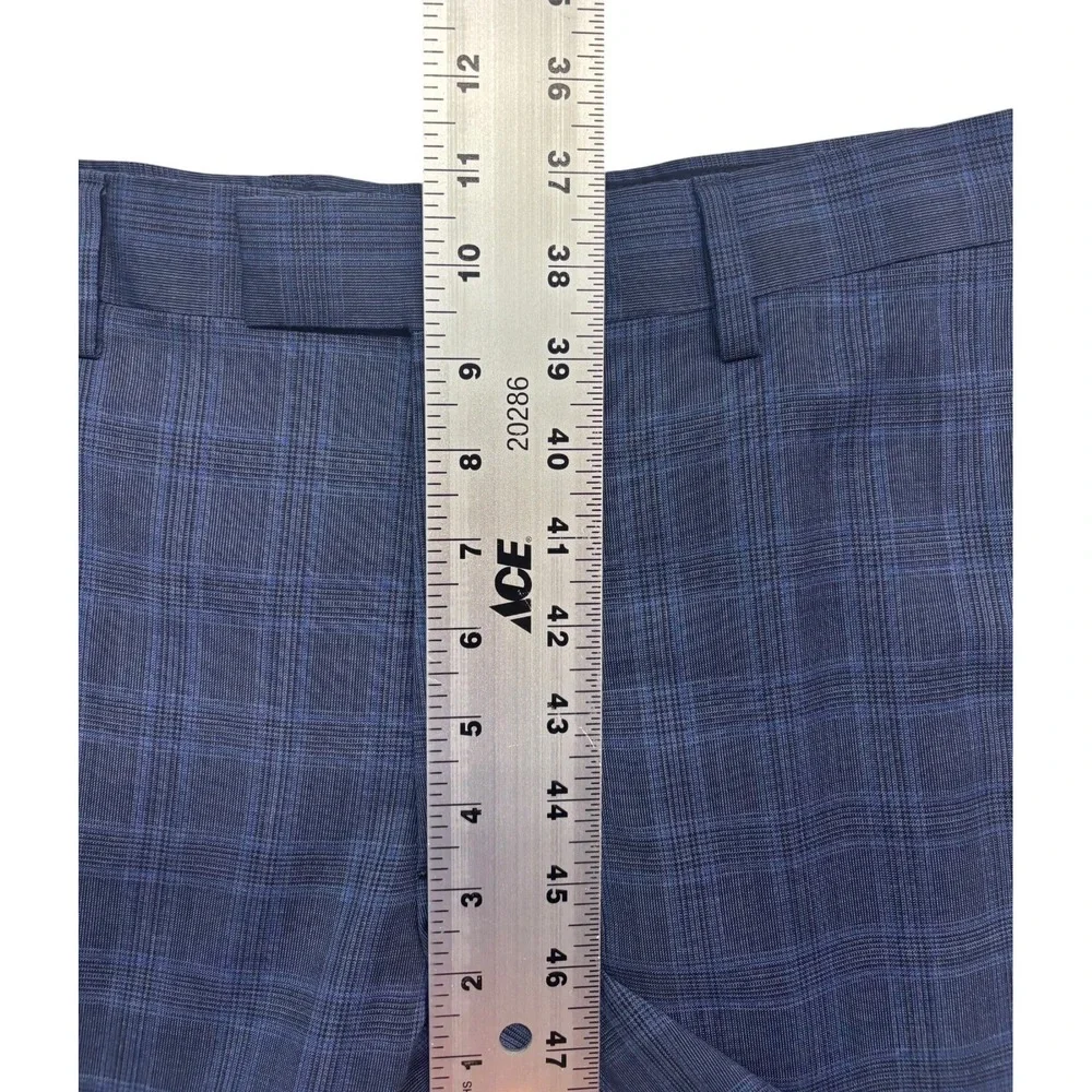 Banana Republic 32x30 Navy Blue Plaid Dress Pants Trousers Marlane Wool Slim Fit